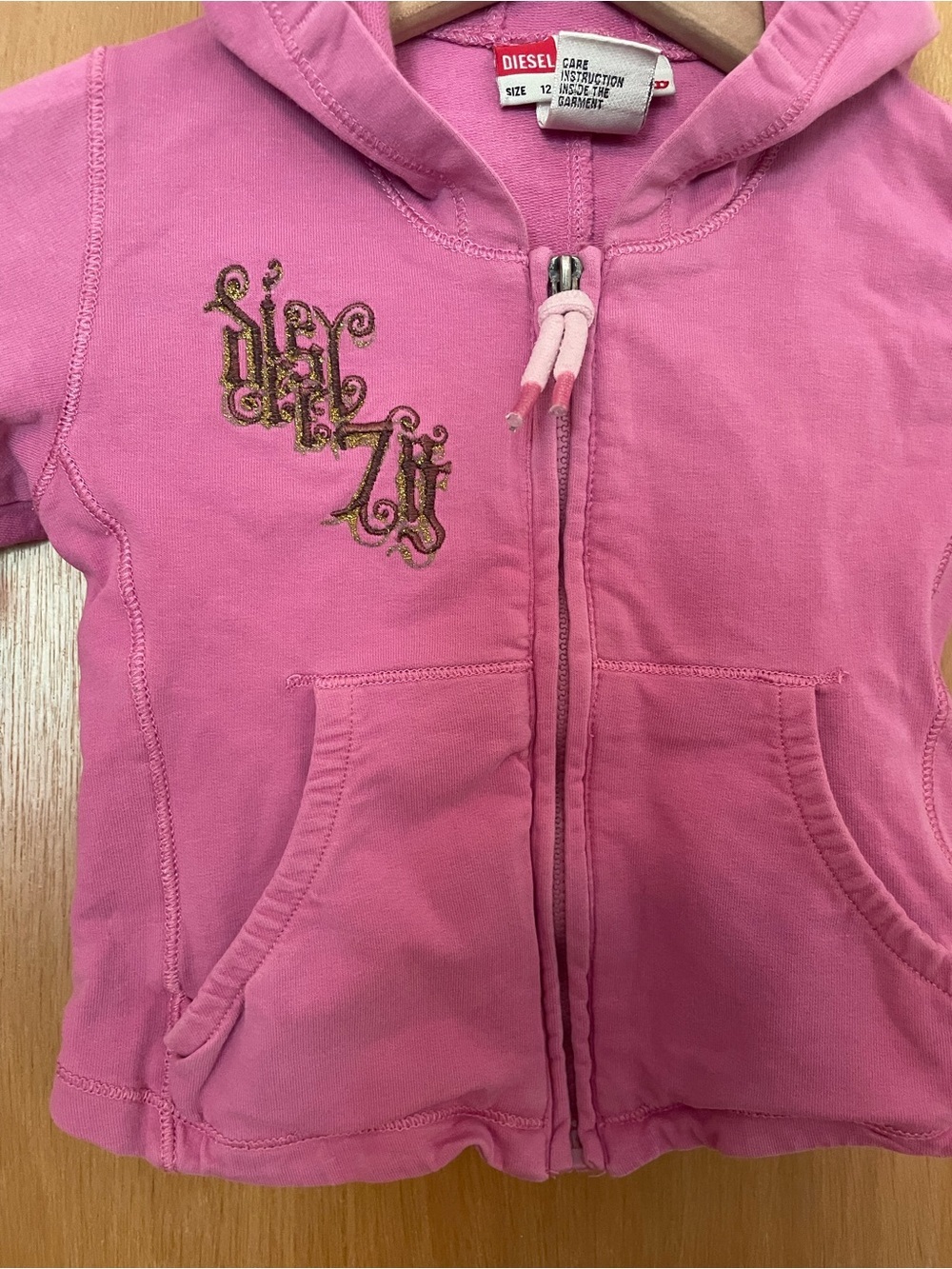 Diesel Baby 12mo Pink Zip Up Sweater - Picture 2 of 5